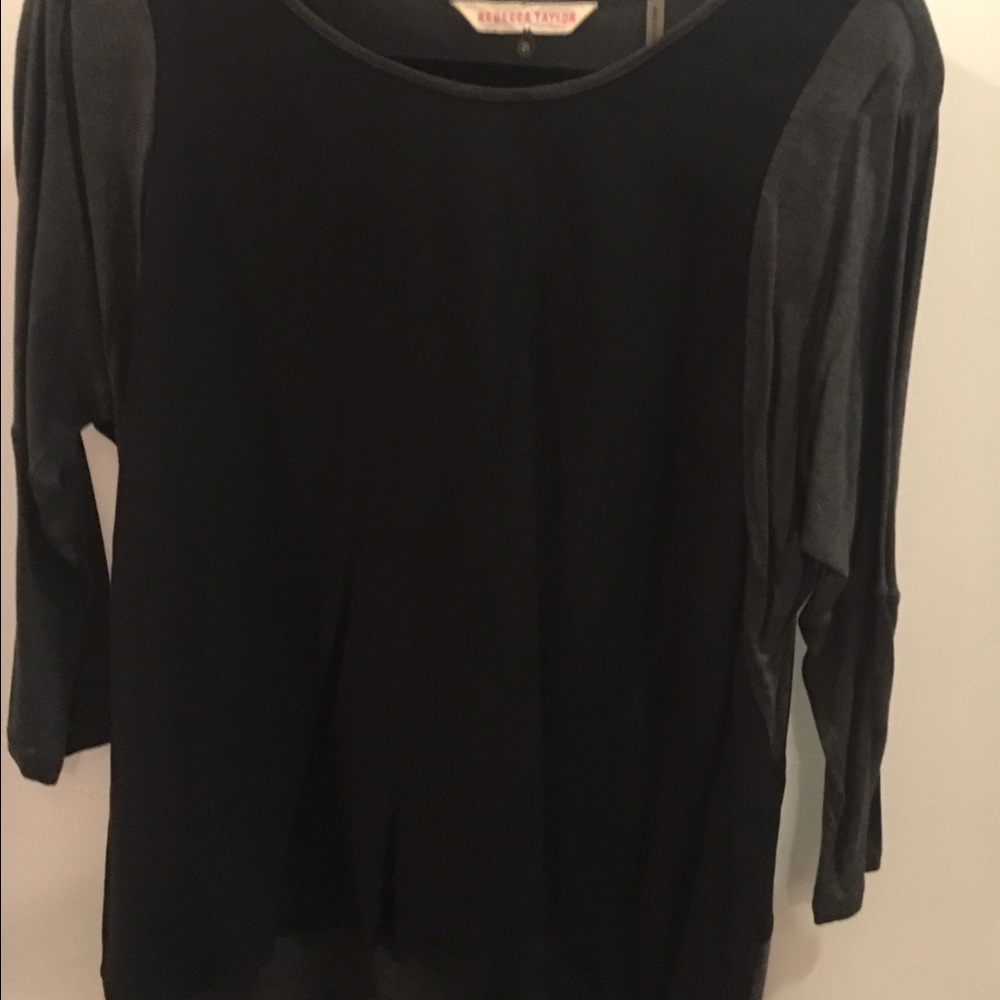 Rebecca Taylor Quarter Sleeve Silk/Cotton Top