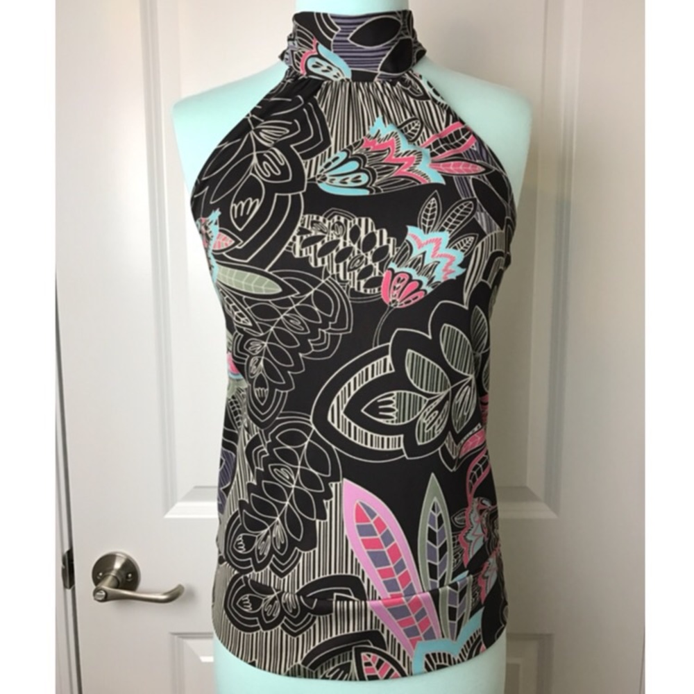 NY&Co.: black floral print halter top