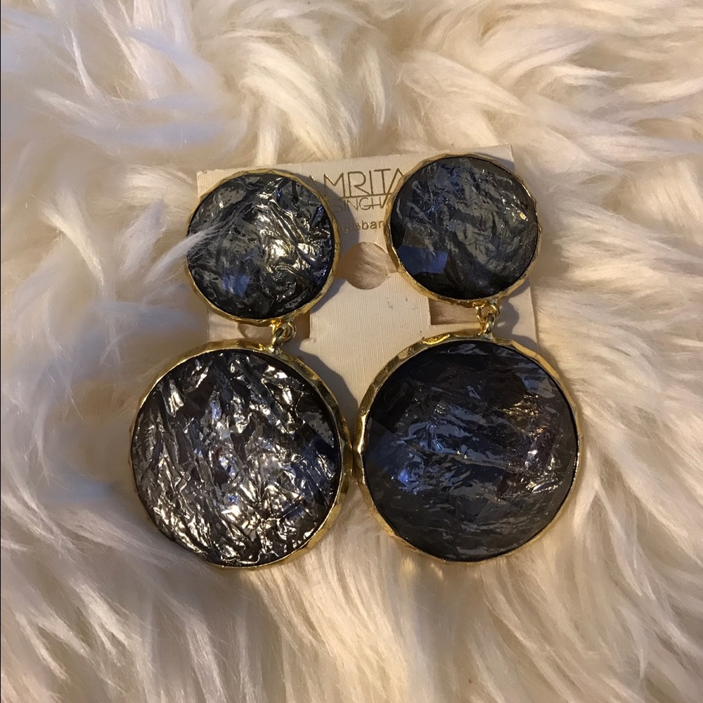 Amrita Singh charcoal large earrings