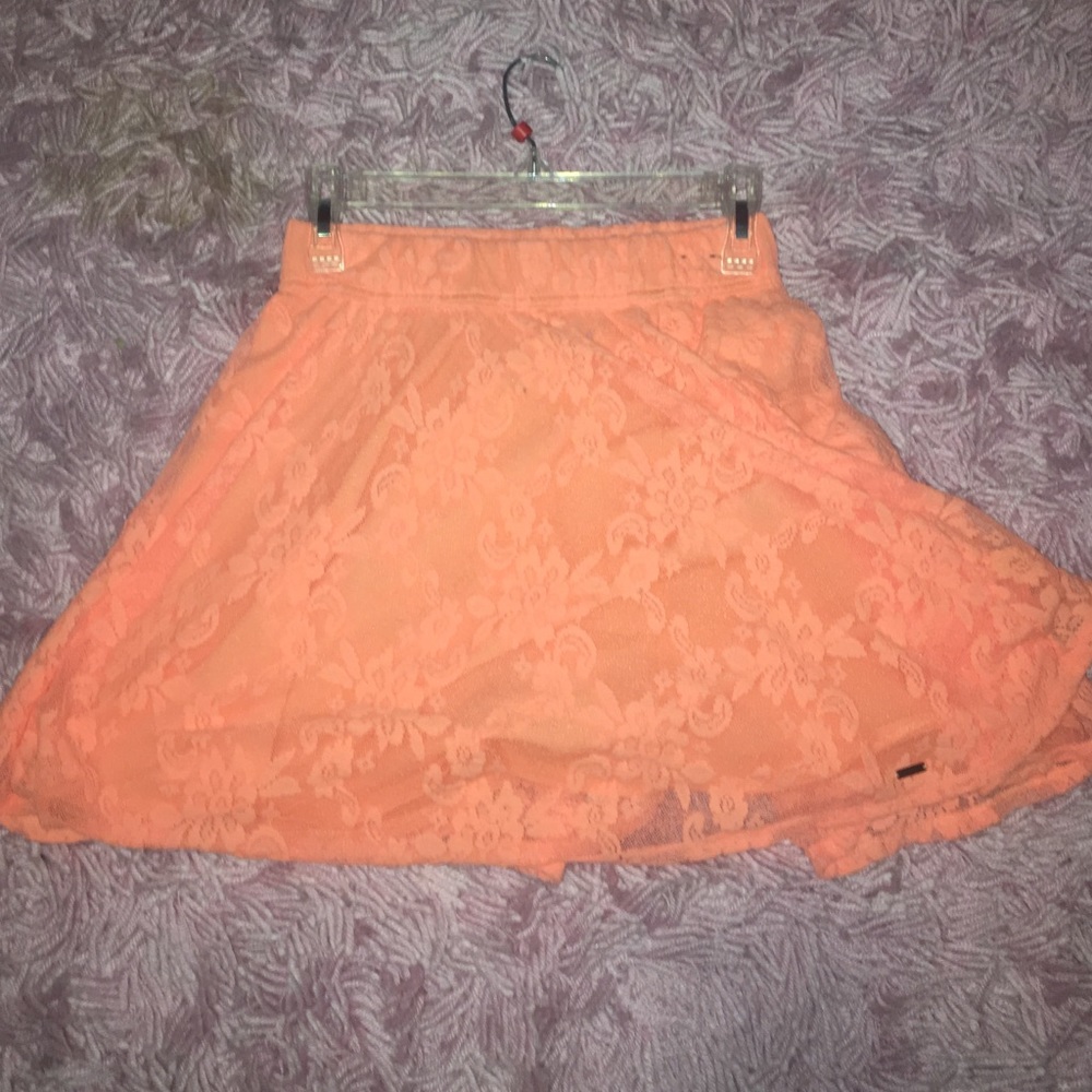 hollister bright orange skirt
