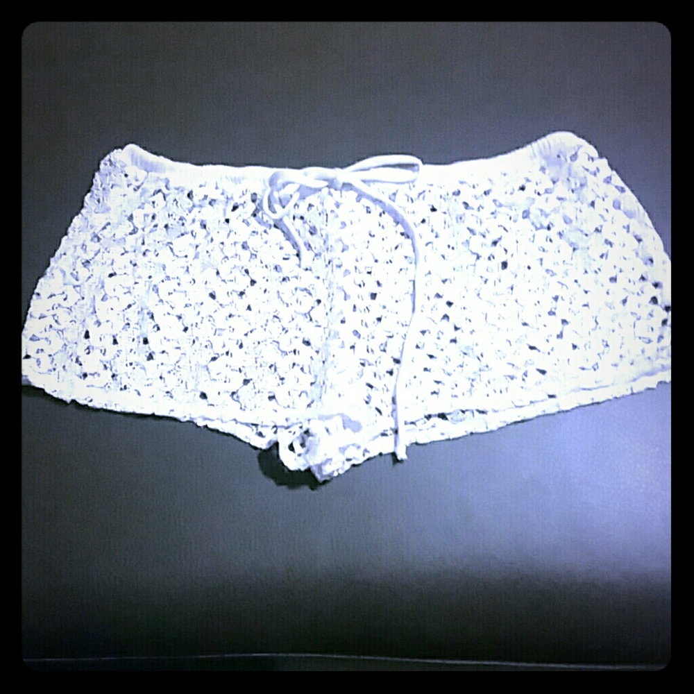 Lace drawstring beach shorts