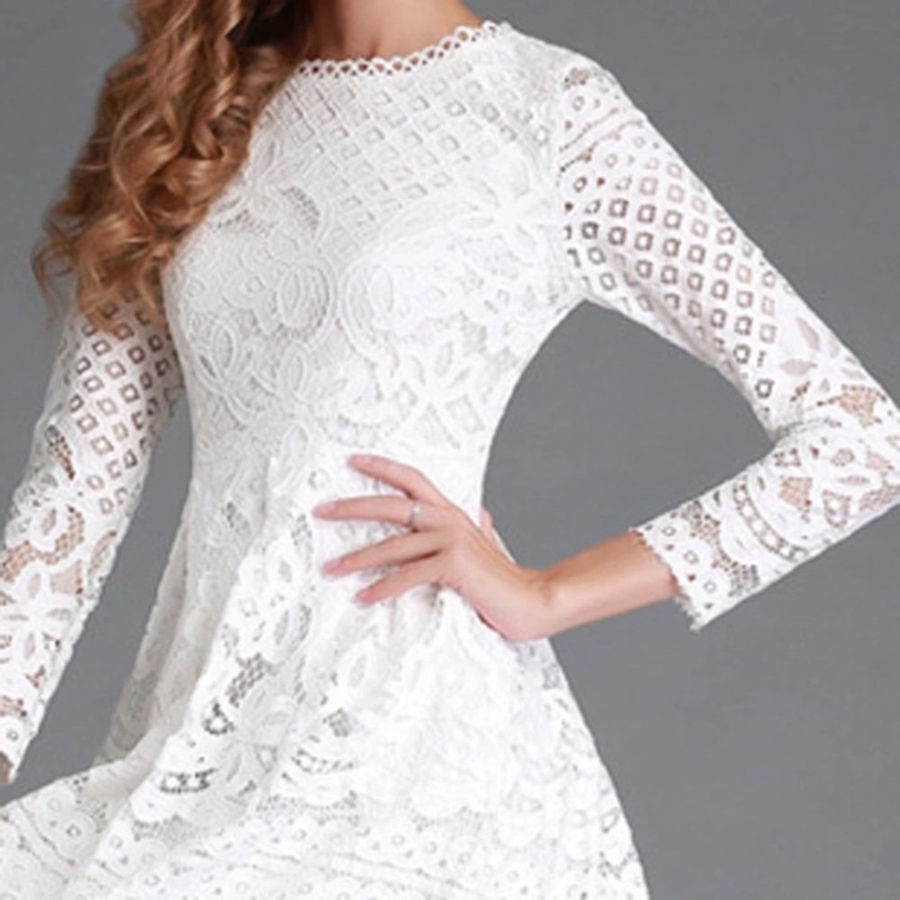 π1 LEFT! πBella Crochet Midi Dress - Picture 3 of 4