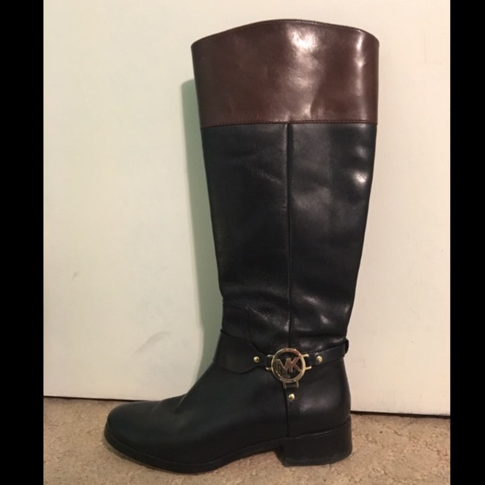Michael Kors Black and Brown Leather Boots