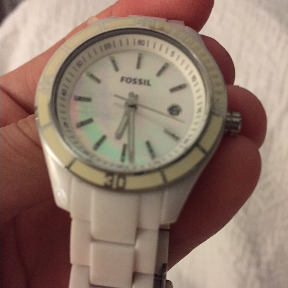 White Fossil Watch - image 2