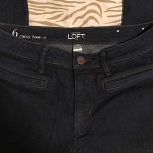 Ann Taylor Loft Dark Blue Curvy Boot Cut Jeans