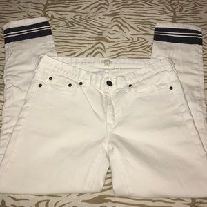 White with black stripes jeans