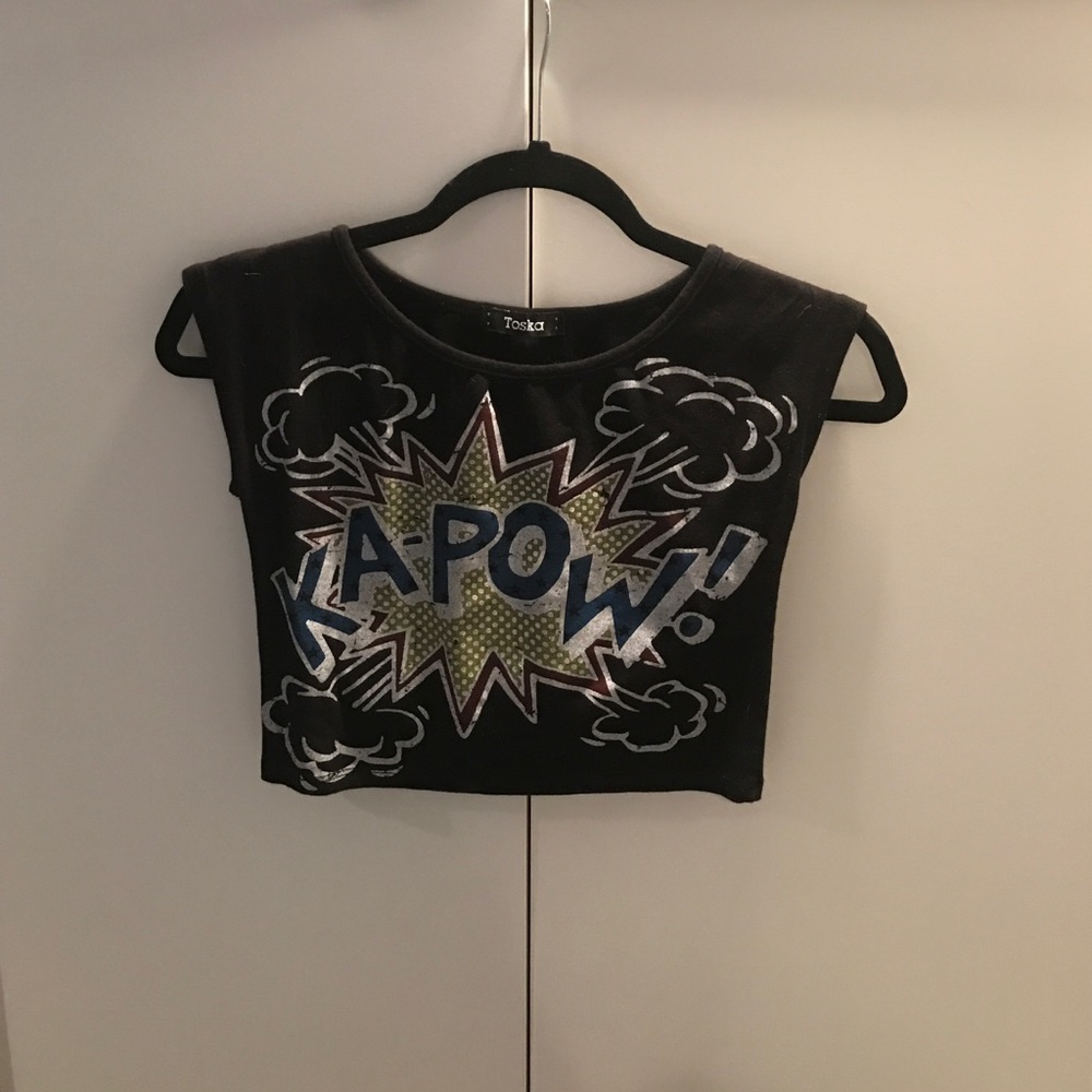 Comic book print crop top