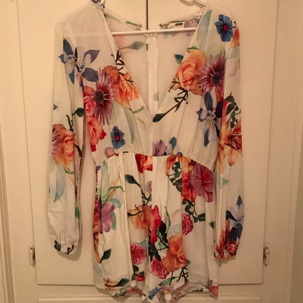 Floral, colorful romper--perfect for spring!