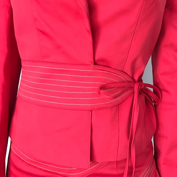 Red Suit Jacket and Matching Pants Size 4 - Picture 4 of 8