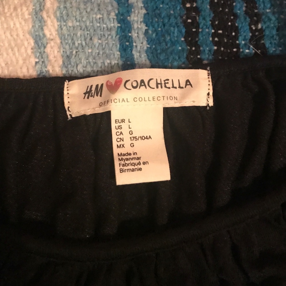 black h&m coachella collection open shoulder top