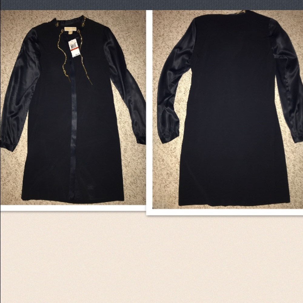 Michael kors navy blue chain link shirt dress