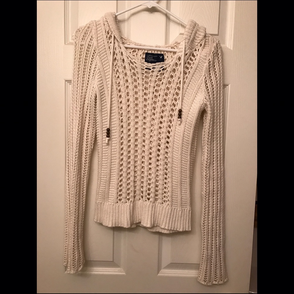 XS American Eagle Crochet Hoodie