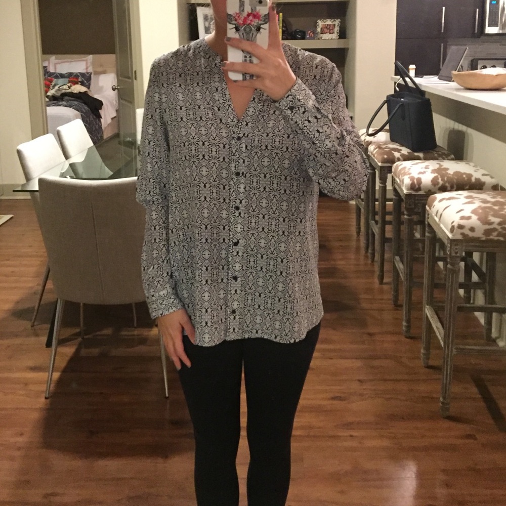 Joie Silk Long Sleeve Floral Top