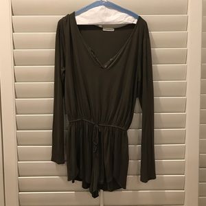 Army Green Long sleeve romper