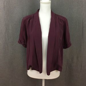 Hinge Silk Cropped Open Cardigan