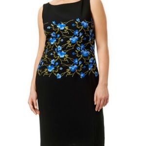Marina Rinaldi Black dress w/ embroidery PLUS (16)