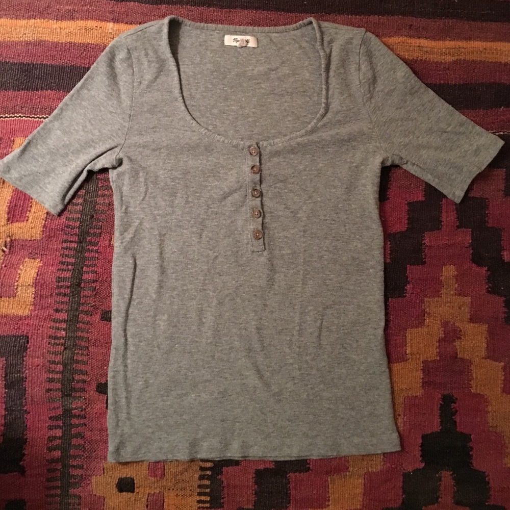 Madewell Gray Henley Shirt