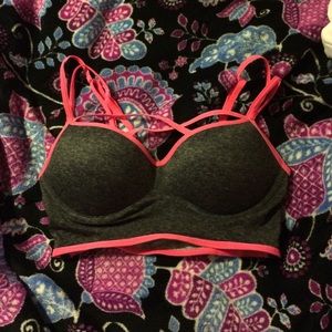 Charcoal and Neon Pink Caged Bralette