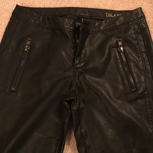 Black, faux leather pants