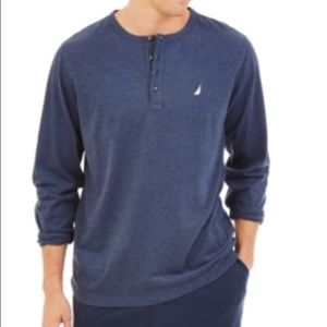 Nautica Men's Knit Jersey Henley, Navy, X-Large
