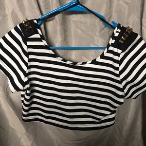 Striped crop top.