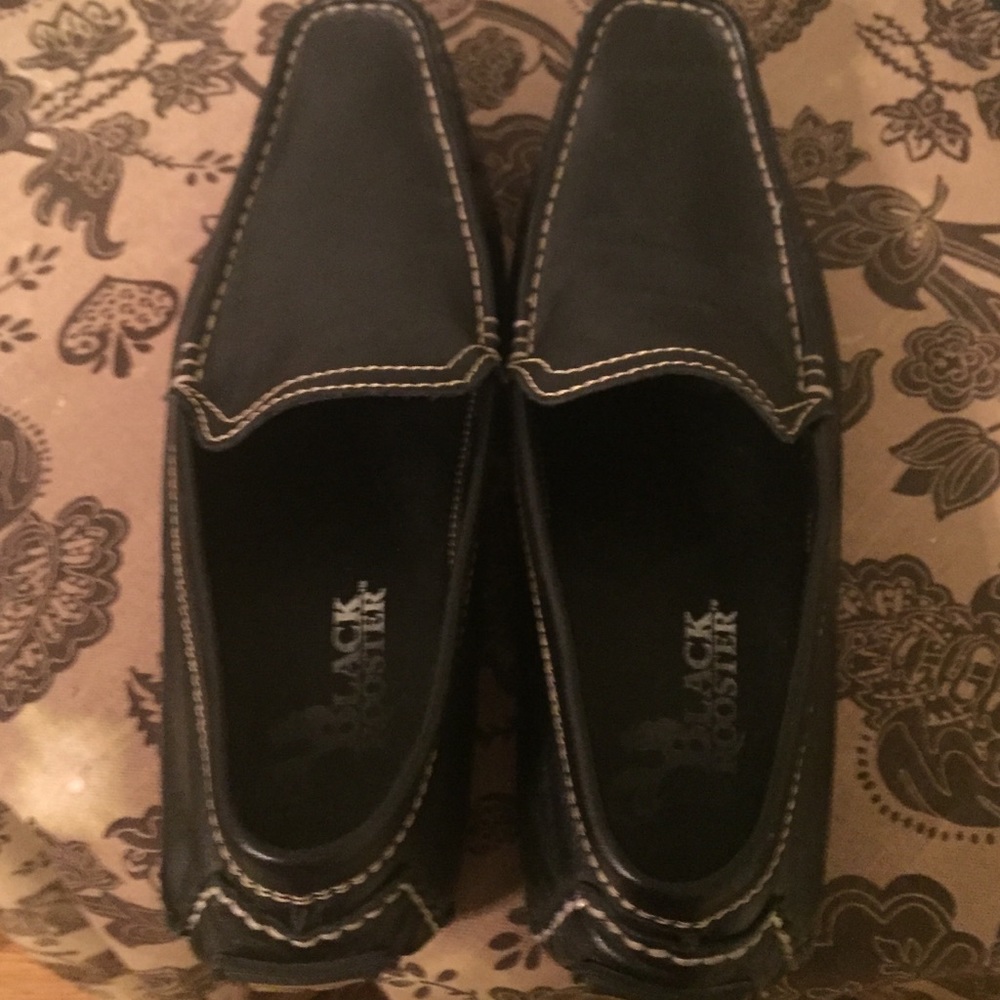 Men's Black Rooster Leather Weston Loafer Shoes.
