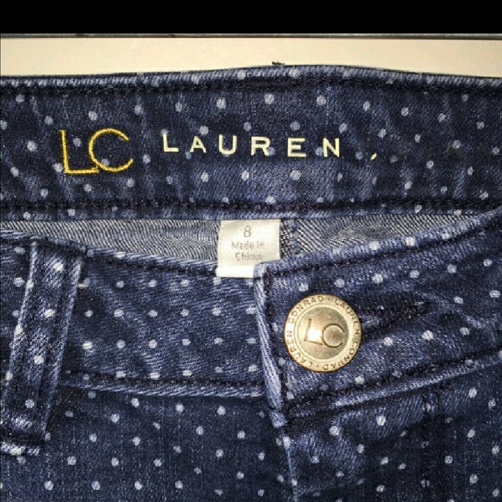 Lauren Conrad polka dot skinny jeans. EUC, size 8