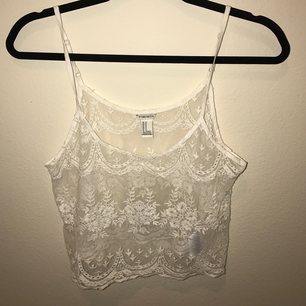 Sheer crop tank top