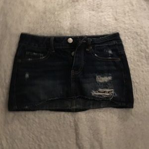 ripped jean skirt