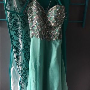 Teal prom dress