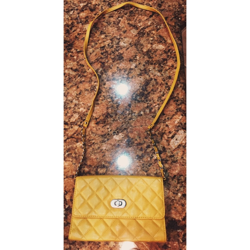 Forever 21 mustard shoulder purse