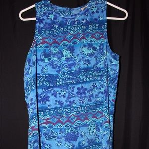 Blue patterned dress