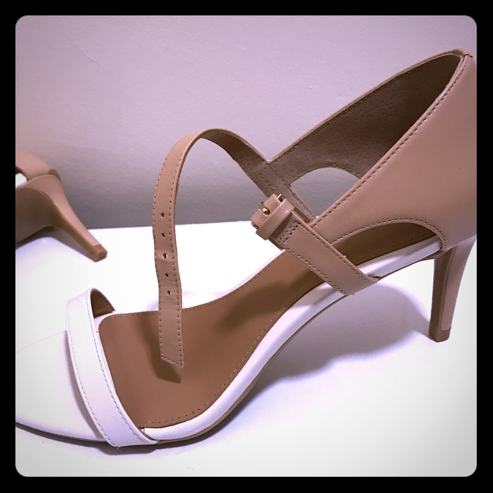 Calvin Klein open toe strap heels