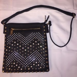 Studded Zig Zag Satchel Purse