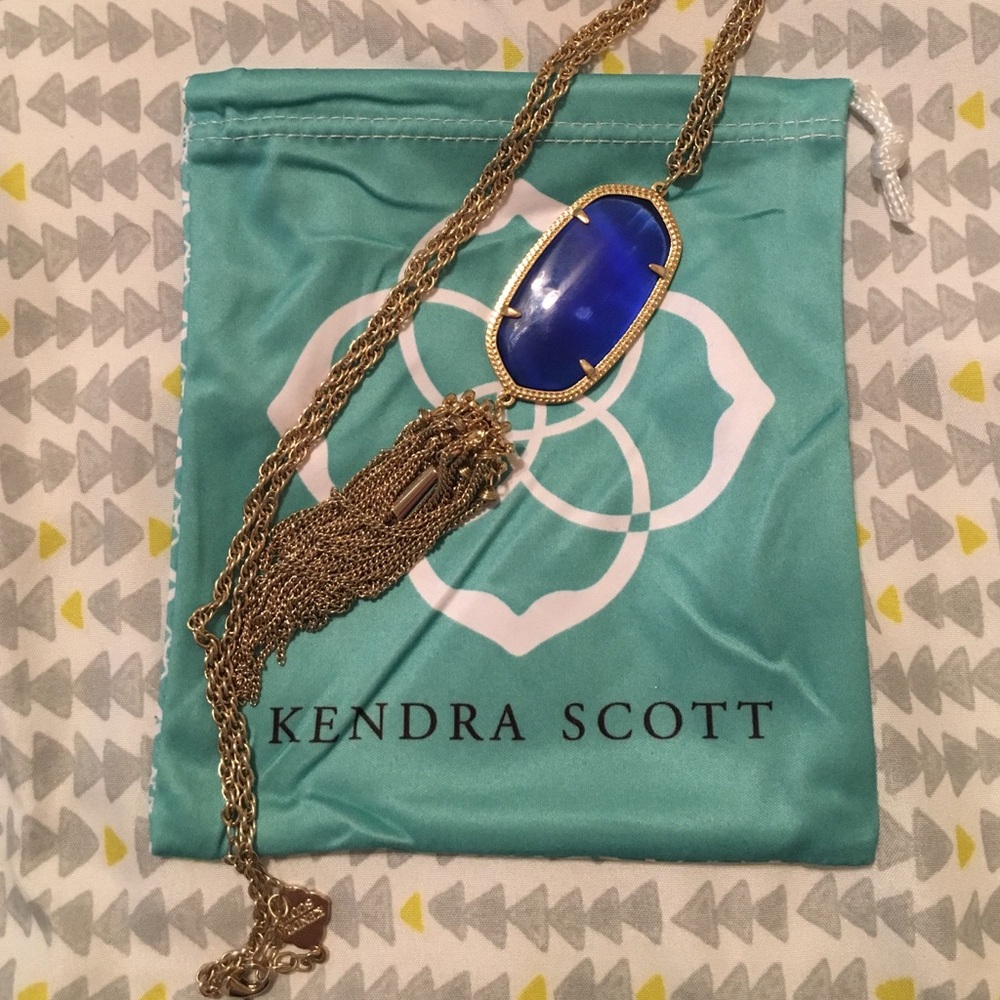 Kendra Scott Gold Rayne Necklace in Cobalt