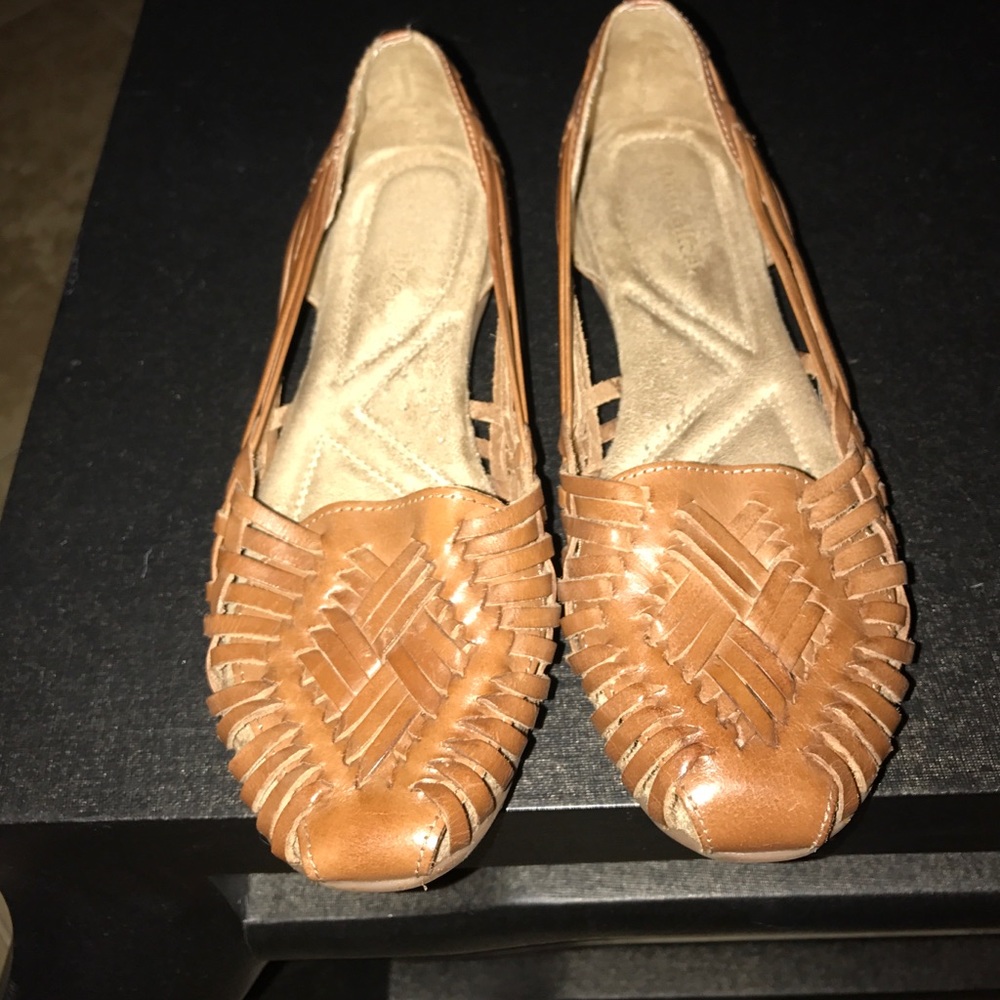 Woven  leather flats