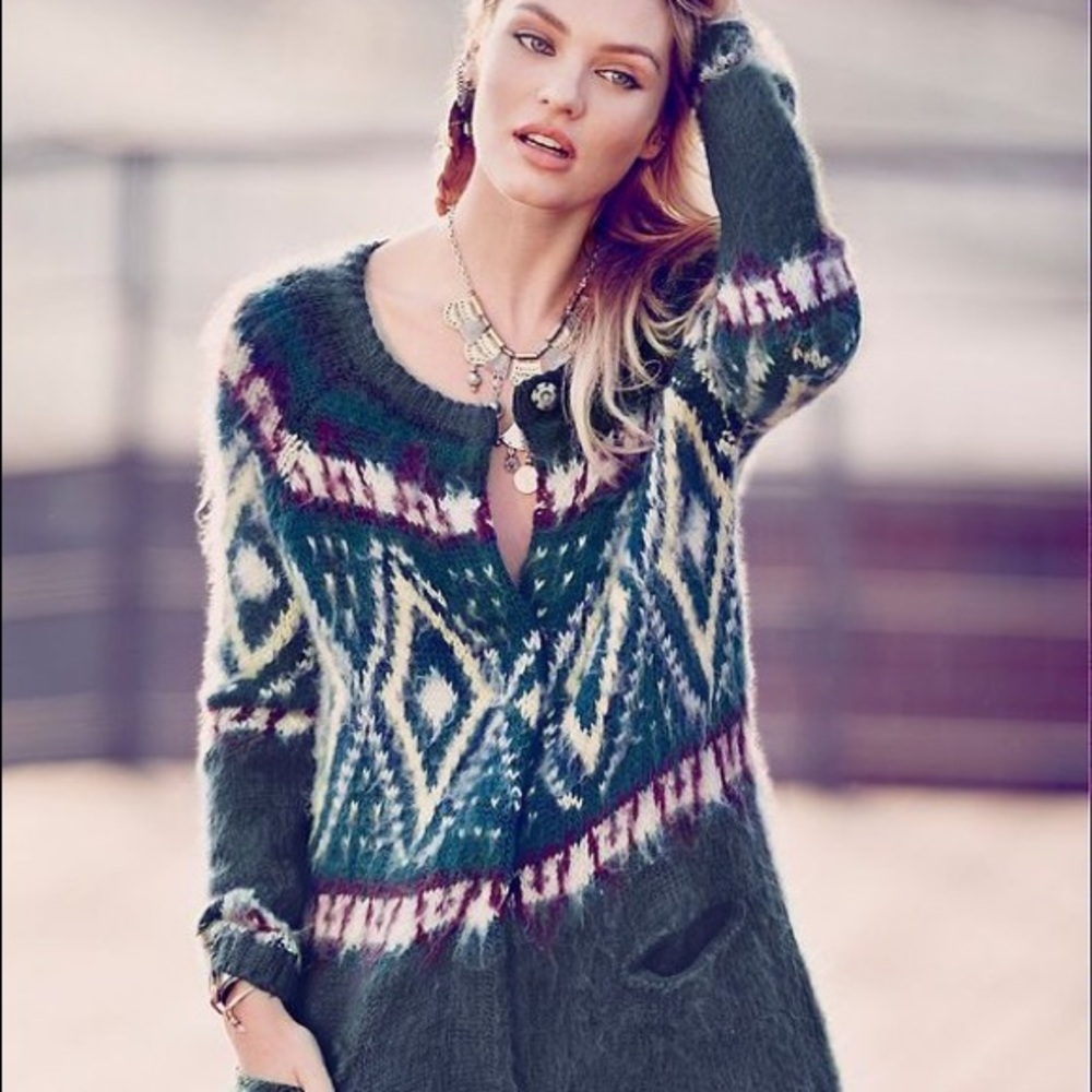 NWT Free People oversized knit sweater jacket S
