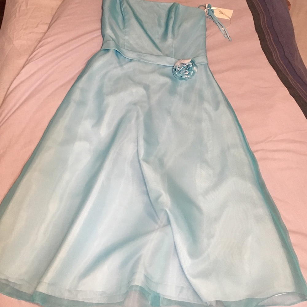 Light blue strapless dress