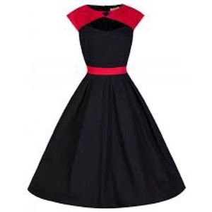 '50s Style, Rockabilly Black and Red Dress PLUS