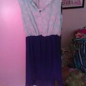 Teal and black dress