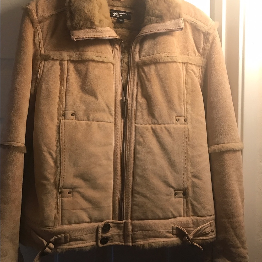 RIVET SHEARLING: LEATHER/SUEDE: FITTED (SIZE L)