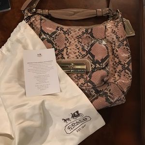 Authentic Coach Embossed Python Large Hobo