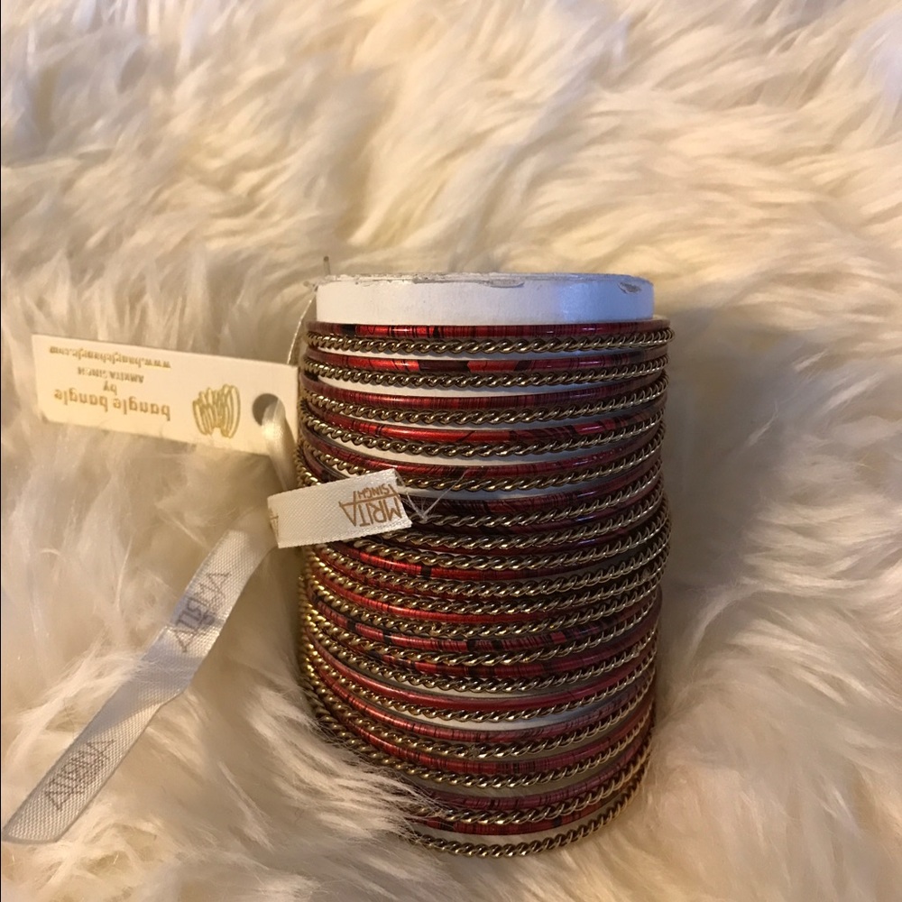 Amrita Singh stacked bangle bracelets