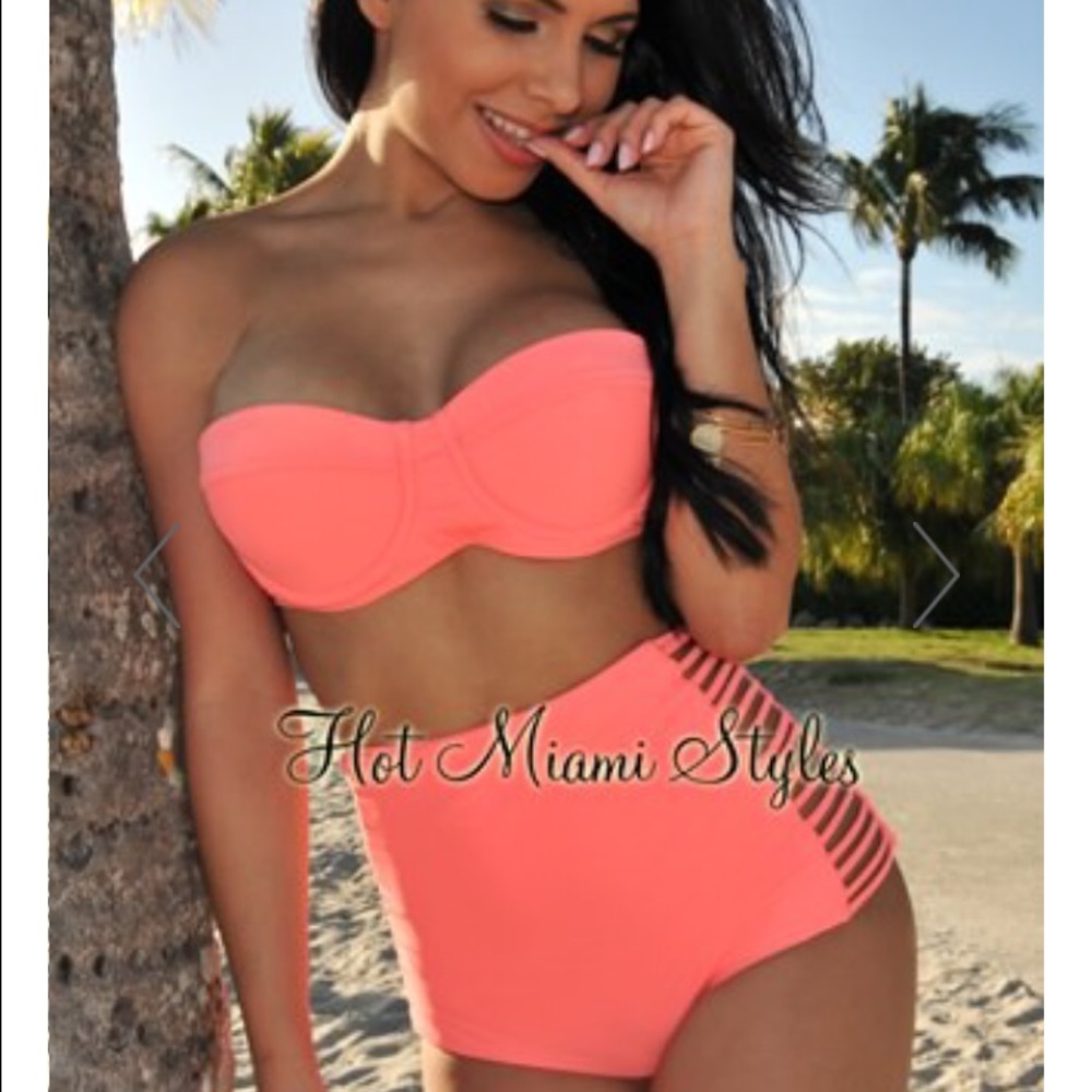 Coral two piece swim suit