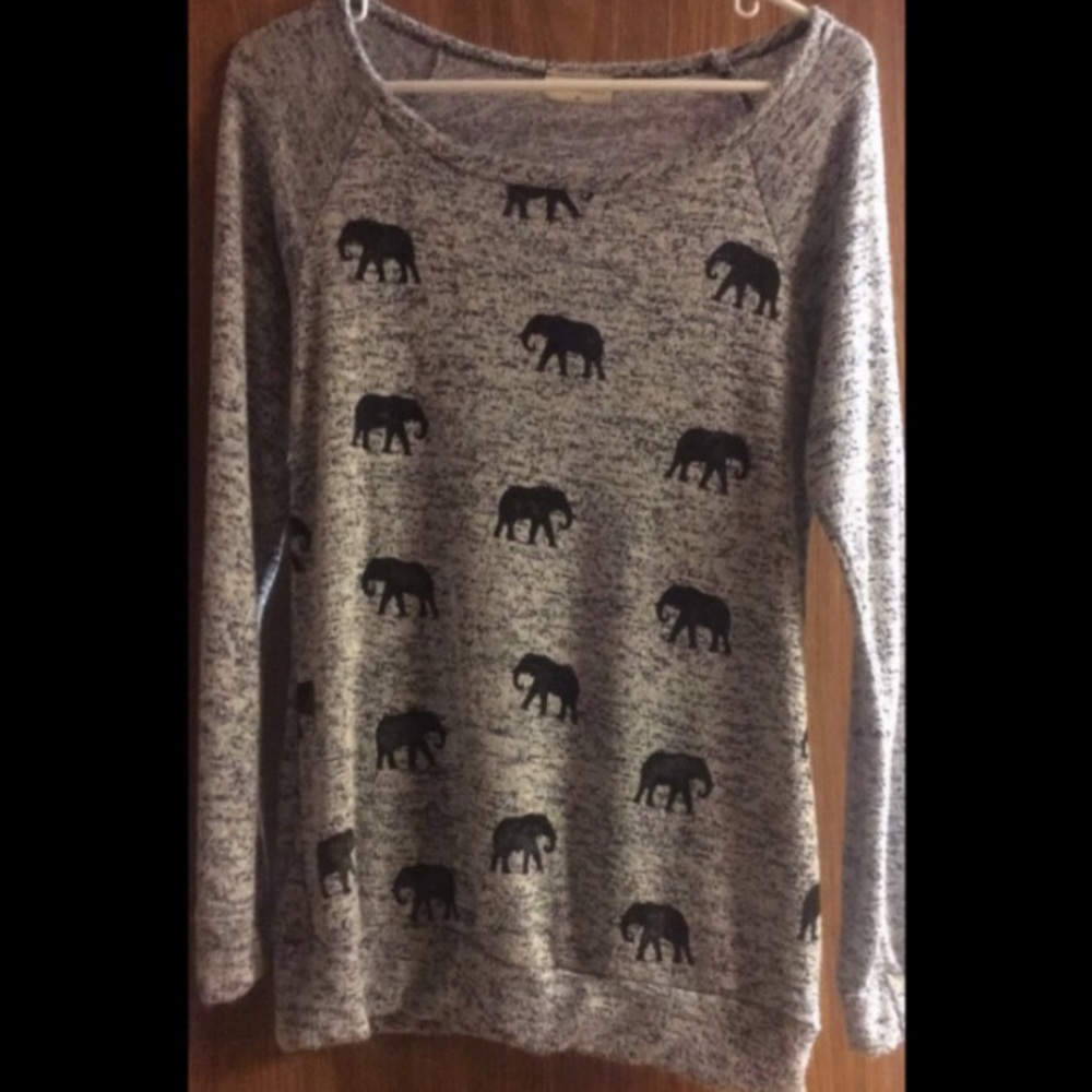 Free Kisses Elephant Long Sleeve Tee