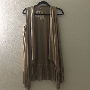 Brand New - Pink Rose Fringe Vest