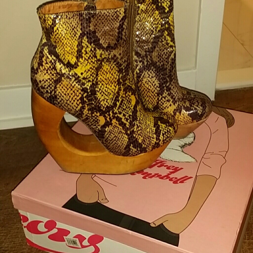 Jeffrey Campbell Snake Skin Wedge Bootie