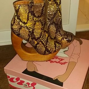 Jeffrey Campbell Snake Skin Wedge Bootie