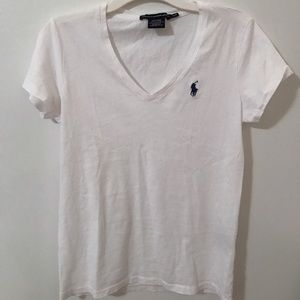 ralph lauren polo white v-neck tee