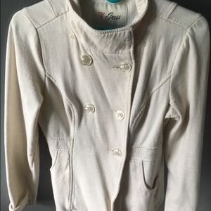 White Guess pea coat